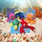 Kit com 5 Brinquedo de Pelúcias Fundo Do Mar com Apito - Napi