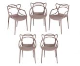 Kit com 5 Cadeiras Allegra Sala de Jantar Restaurantes Fixa Fendi