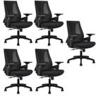 Kit com 5 Cadeiras Office Diretor Toledo com Braços 3D NR17