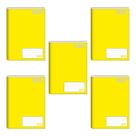 Kit com 5 Cadernos Brochurão 96 Folhas Amarelo 20cmx27cm Jandaia