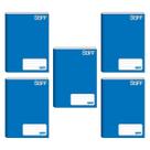 Kit com 5 Cadernos Brochurão 96 Folhas Azul 20cmx27cm Jandaia