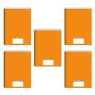 Kit com 5 Cadernos Brochurão 96 Folhas Laranja 20cmx27cm Jandaia