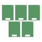 Kit com 5 Cadernos de Brochura Pepper Verde com 80 Folhas Pautadas Pequeno Escolar Aula Linhas