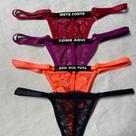 Kit com 5 Calcinhas Fio Dental Frases Sexys e Sensuais- Sortida - Jennifer - VR1025