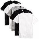 Kit com 5 camisetas básicas esportivas masculina preta, branca e cinza