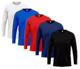 Kit Com 5 Camisetas Manga Longa Masculina Sortidas