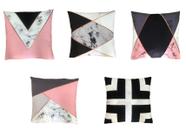 Kit Com 5 Capas Para Almofada Modelo Mármore Rose 45x45 Cm Poliéster Para Cama Sofá Decoração Sala Quarto Kit Com 5 Capas Para Almofada Modelo Mármore Rose 45x45 Cm Poliéster Para Cama Sofá Decoração Sala Quarto