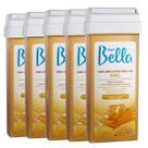 Kit com 5 Cera Depilatória Roll-on Refil Mel 100g - Depil Bella