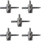 Kit Com 5 Chave Ventil Saca Válvula Extrator Pneu Ômega 4X1
