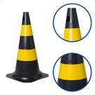 Kit Com 5 Cone 50cm Preto/amararelo Ou Laranja /branco