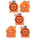 Kit com 5 Conector Combo Painel XLR P10 Profissional Laranja