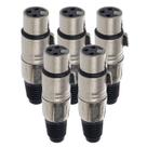 Kit com 5 Conector XLR Fêmea Profissional - Cirilo Cabos