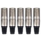 Kit com 5 Conector XLR Macho Profissional
