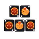 Kit com 5 Conectores XLR Macho Painel Black Profissional Laranja Kit com 5 Conectores XLR Macho Painel Black Profissional Laranja