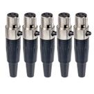 Kit com 5 Conectorres Mini PLug XLR Fêmea