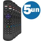 Kit com 5 Controles Remotos para Smart TV AOC Philco Roku Netflix GloboPlay DAZN