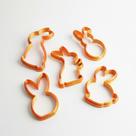 Kit Com 5 Cortador Páscoa Marcador Biscoito Desenhos Biscuit Pasta Americana Massas Doces Confeitaria Páscoa