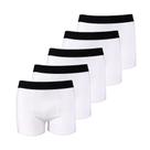 Kit com 5 Cuecas Boxer Box Try Basics Algodão Cotton Lisa Básica Casual Moda Masculina
