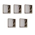 Kit com 5 Espelheiras para Banheiro 1 Porta 3 Prateleiras Treviso Kit com 5 Espelheiras para Banheiro 1 Porta 3 Prateleiras Treviso