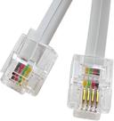 Kit com 5 Fio De Telefone Rj11 Para Extensão 2 Conectores 6P4C c/ 2 Metros
