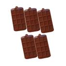 Kit com 5 Formas Molde Silicone 12 Mini Barras de Chocolate