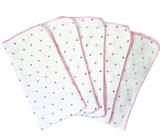 Kit Com 5 Fralda De Pano Luxo Cremer 70x70cm Com Crochê
