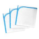 Kit com 5 Fraldas de Ombro Quadriculada Dupla 100% Algodão com Crochê 33 x 68cm
