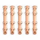 Kit com 5 Garras de Metal Rosé A5 com 4 Argolas Articuladas em D 25mm para Fichários Planners Cadernos e Agendas