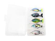 Kit com 5 Iscas Artificiais Peixinho Rabo Giratório 7cm 8gr (5 Cores) + Estojo