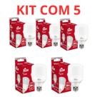 Kit com 5 lâmpada led globe alto fator 20w 4000k - kian