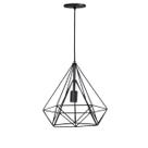 Kit Com 5 Luminarias Pendente Aramado Modelo Diamante Preto