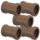 Kit Com 5 Luva De Correr PVC Marrom Com Aneis Para Tubos De Água Fria De 1/2” Polegadas 20mm Tigre