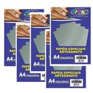 Kit Com 5 Pacotes Papel Lamicote Prata A4 250g 10 Fls 10519