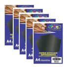 Kit Com 5 Pacotes Papel Lamicote Preto A4 250g 10 Fls 10536