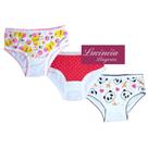 KIT com 5 peças - Calcinha Infantil Menina Tecido 100% algodão, com forro, estampas variadas, tanga muito delicada.