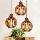 Kit com 5 Pendente Luminária De Teto Lustre de Sala / Cozinha em MDF Reforçado