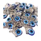 Kit com 5 Pingentes Olho Grego Azul com Strass 23mm Kit com 5 Pingentes Olho Grego Azul com Strass 23mm