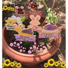 Kit Com 5 Plaquinhas Enfeite Vaso Jardim Bichinhos Artesanato