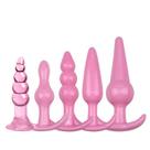 Kit Com 5 Plug Anal Estimulante Texturas Diversas Silicone Conforto Dilatador