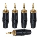 Kit com 5 Plug Conector P2 Macho Estéreo Cirilo Cabos 6mm Preto