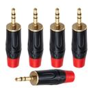 Kit com 5 Plug Conector P2 Macho Estéreo Cirilo Cabos 6mm Vermelho