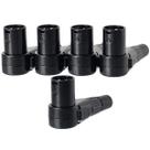 Kit com 5 PLug Conector XLR 90º Graus Cachimbo Macho