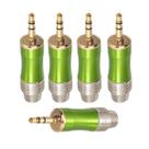 Kit com 5 Plug Estéreo P2 - Metal Verde