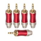 Kit com 5 Plug Estéreo P2 - Metal Vermelho Kit com 5 Plug Estéreo P2 - Metal Vermelho