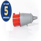 Kit Com 5 Plugue Industrial 3p+t 32a 380v 6h Vm Ip-44 Pls-4276 Soprano