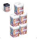 Kit Com 5 Potes Hermético De Acrílico Mantimentos Tampa Trava 1700 Ml