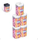 Kit Com 5 Potes Hermético De Acrílico Mantimentos Tampa Trava 2300 Ml