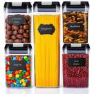 Kit com 5 Potes Herméticos com Trava Empilháveis Resistente P/ Cozinha Armário /Transparente