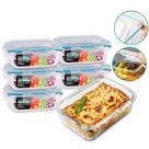 Kit Com 5 Potes Herméticos de Vidro Marmitas Fitness Vasilhas Com Tampa Microondas Freezer 370ml