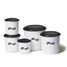 Kit com 5 potes para Mantimento com tampa Redondo -Decorado